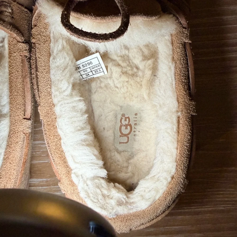UGG Brown Suede Moccasin Slippers size 4